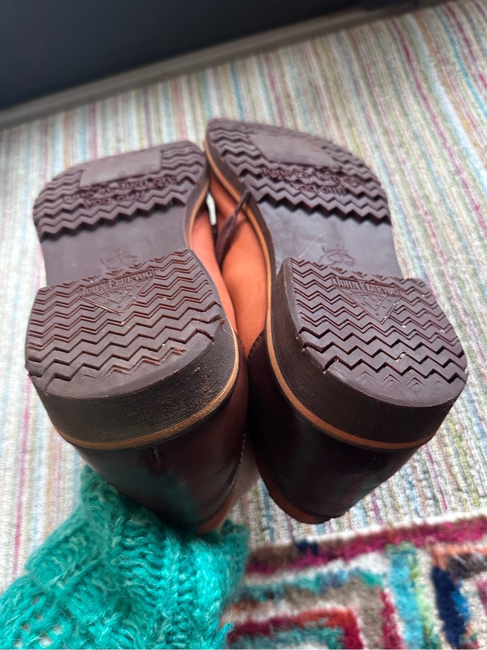 Fluevog EXCELLENT Radio 2 Putra brown/orange retro lace-up derby shoe -M12 - Picture 15 of 16